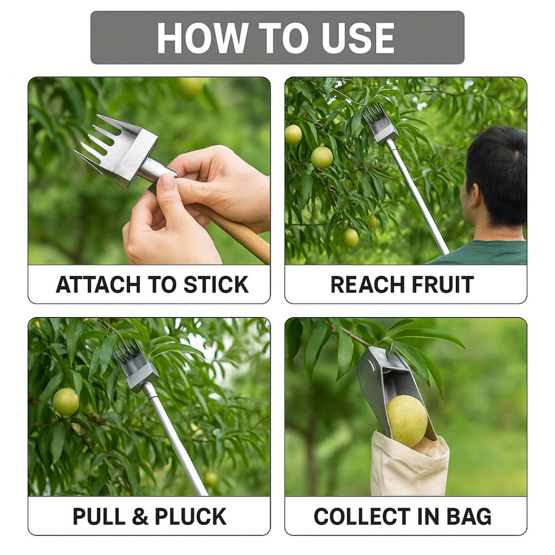 Silver Fruit Picker Tool